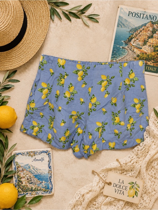 LOFT Other - Women’s Light Blue Lemon Print  Shorts